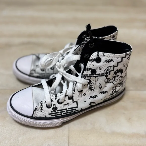 CONVERSE CHUCK TAYLOR All Star Gamer Black and White High-Top Sneakers (US 4) - Picture 7 of 9